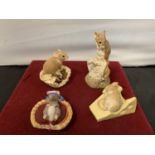 FOUR CERAMIC MOUSE FIGURINES