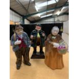 THREE COALPORT FIGURES TO INCLUDE AN OLD MAN, OLD WOMAN AND TONY WELLER