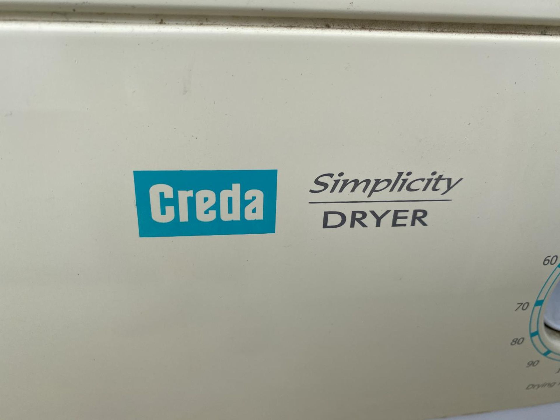 A WHITE CREDA TUMBLE DRYER BELIEVED IN WORKING ORDER BUT NO WARRANTY - Image 2 of 3