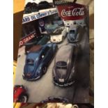 A METAL 'COCA COLA - VW BEETLE' SIGN