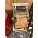 THREE WOODEN FOLDING CHAIRS