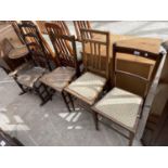 A PAIR OF BEDROOM CHAIRS,ELM ROCKER,SINGLE BEDROOM CHAIR + TRIPOD TABLE