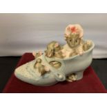 A BORDER FINE ARTS MONEY BOX MOUSE THEMED THERE WAS AN OLD WOMAN WHO LIVED IN A SHOE