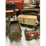 A LARGE COLLECTION OF EARLY TIN PLATE LOCOMOTIVES, CARRIAGES, TRACK ETC SOME BEING HORNBY