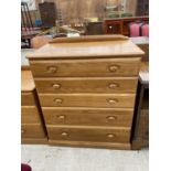 AN ERCOL STYLE BEDROOM THREE DRAWER CHEST W: 33 INCHES