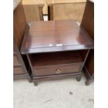 A STAG MINSTREL BEDSIDE CHEST, 21" WIDE