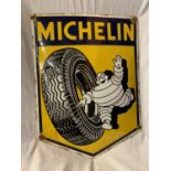 A LARGE ENAMEL SIGN 'MICHELIN' 60CM X 45CM