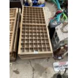 A COLLECTION OF TEN WOODEN PRINTERS TRAYS