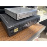A MATSUI DVD PLAYER AND A FURTHER SONY VHS PLAYER