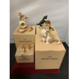 FOUR SHERRATT AND SIMPSON CERMAIC CAT FIGURINES WITH PRESENTAION BOXES (NOT GUARANTEED MATCHING)