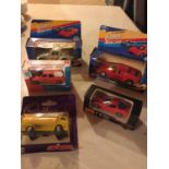 FIVE VARIOUS BOXED DIE CAST VEHICLES