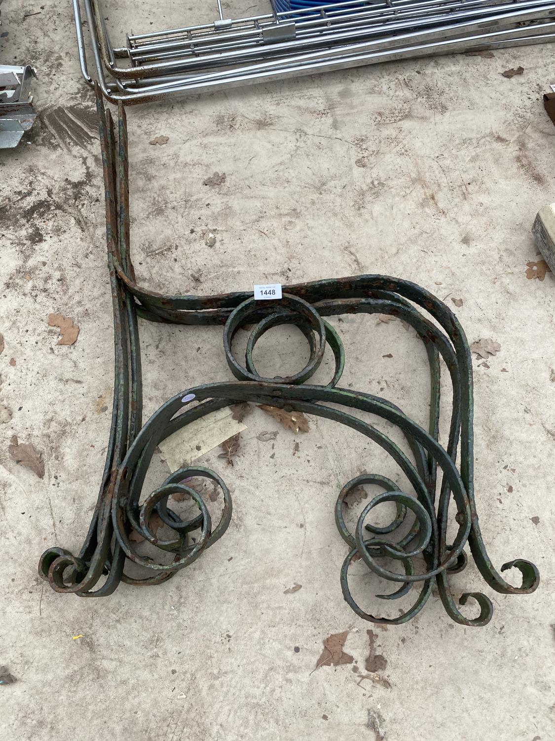 THREE VINTAGE CAST IRON BENCH ENDS