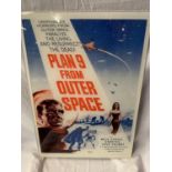 A FILM POSTER 'PLAN 9 FROM OUTER SPACE' ON SOLID PERSPEX