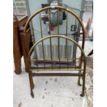 A VICTORIAN BRASS THREE FOOT BED HEAD AND FOOT