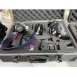 AN ASSORTMENT OF CAMERA EQUIPMENT TO INCLUDE A CANON EOS 300, TWO JVC CAMCORDERS ETC