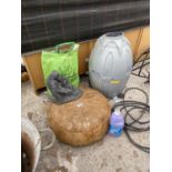 AN ASSORTMENT OF ITEMS TO INCLUDE A BESTWAY WATER PUMP, A CUSHION ETC