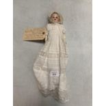 AN EARLY ARMAND MARSEILLE GERMAN DOLL WITH BISQUE SHOULDER HEAD