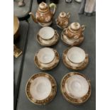 AN ORIENTAL TEA SET TO INCLUDE FIVE TRIOS