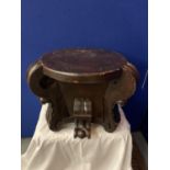 A CARVED WOODEN STAND/JARDINIERE H:33.5 CM