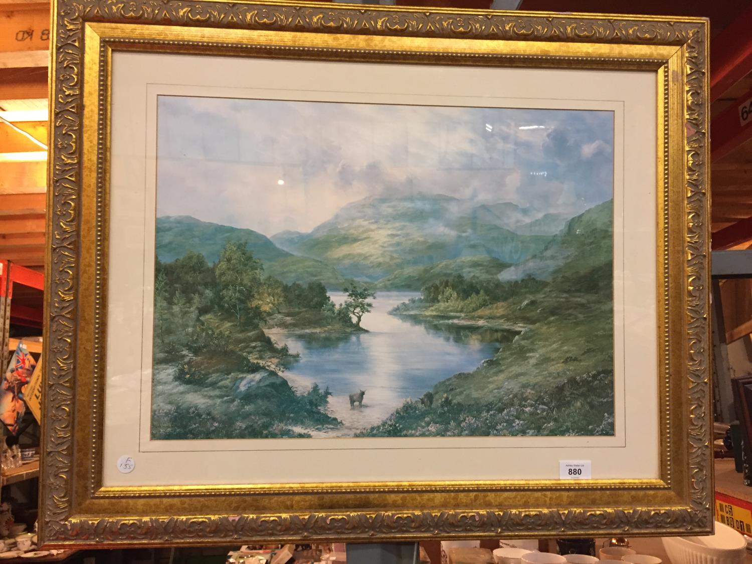 A GILT FRAMED PRINT 'LOCH AWE' SIGNED PRUDENCE TURNER