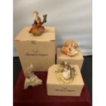 FOUR SHERRATT AND SIMPSON MOUSE FIGURINES THREE WITH PRESENTATION BOXES (NOT GUARANTEED MATCHING)