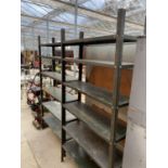 TWO METAL SIX TIER SHELVING UNITS