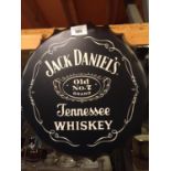 A METAL WALL HANGING 'JACK DANIELS' BOTTLE CAP SIGN