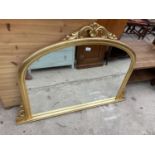 A MODERN GILT FRAMED OVERMANTEL MIRROR