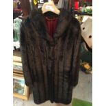 A VINTAGE LADIES BROWN LUXURY BARMINK DUNBAR FABRIC COAT