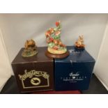 TWO BORDER FINE ART AND ONE COUNTRY ARTISTS MOUSE FIGURINES