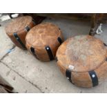 THREE MIDDLE EASTERN POUFFES