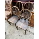 A SET OF FOUR ERCOL PLUME OF FEATHERS CHAIR