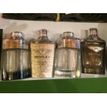 FOUR EXAMPLES OF BENTLEY AFTERSHAVE BOTTLES (EMPTY)