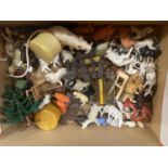 VARIOUS FARM ANIMALS AND ACCESSORIES TO INCLUDE BRITAINS