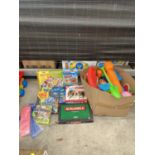 AN ASSORTMENT CHILDRENS TOYS TO INCLUDE BOARD GAMES