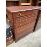 A ROSSMORE FURNITURE CHEST OF FIVE GRADUATED DRAWERS W: 38 INCHES