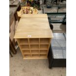 FOUR MODERN WOODEN TWELVE SECTION STORAGE UNITS