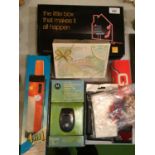 AN ORANGE HOME BROADBAND BOX, A SET OF UNOPENED NOTE CARDS, THREE NEW MOBILE PHONE COVERS, A