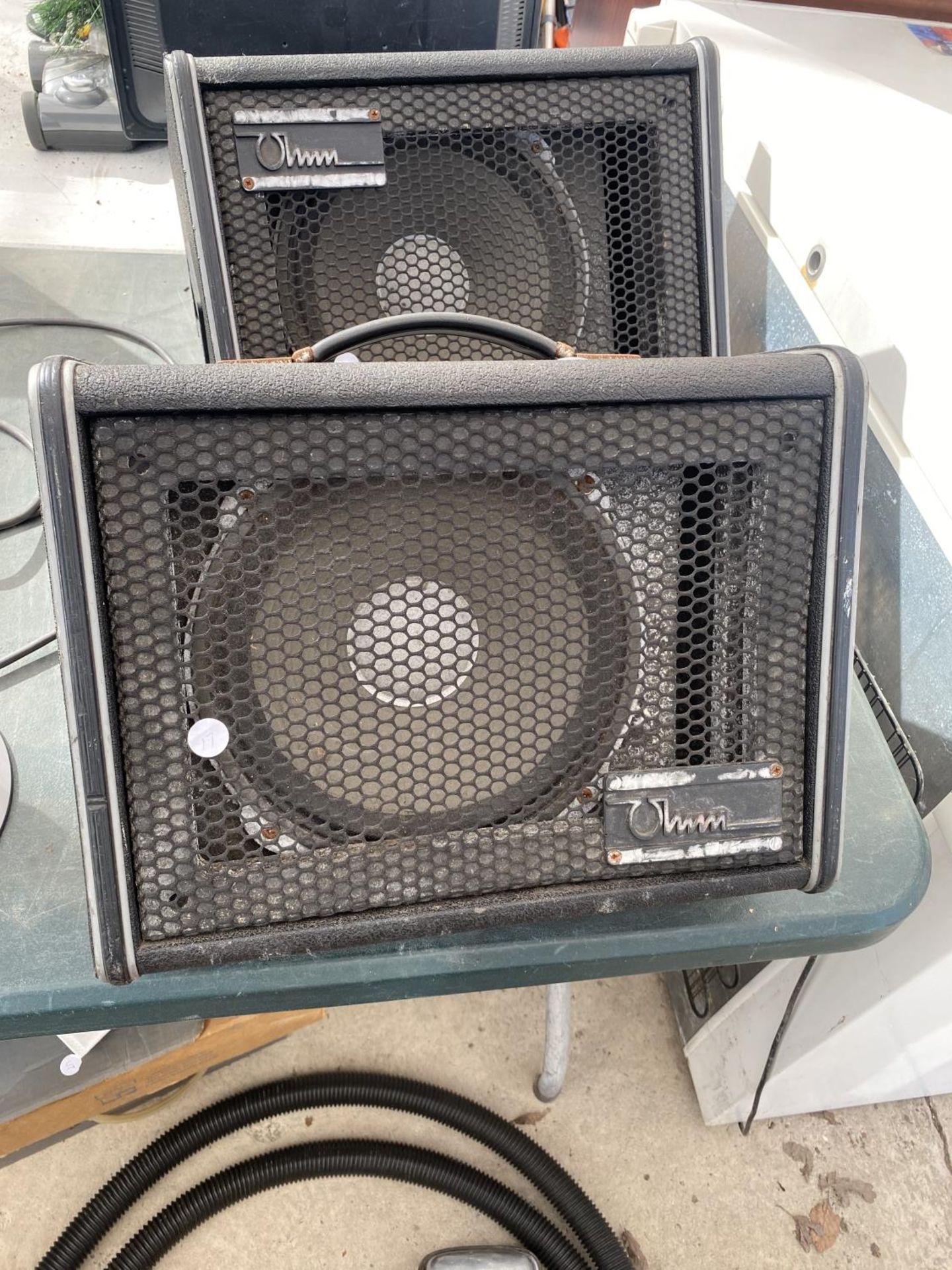 A PAIR OF OHM AMPLIFIER SPEAKERS