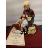 A ROYAL DOULTON FIGURINE CHILDREN OF THE BLITZ THE GIRL EVACUEE HN3203 WITH COA