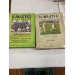 A BOXED VINTAGE SUBBUTEO TABLE SOCCER AND A TABLE CRICKET
