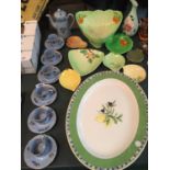 AN ASSORTMENT OF ITEMS TO INCLUDE EIGHT PIECES OF CARLTON WARE, A ROYAL DOULTON 'CARMINA' PLATTER