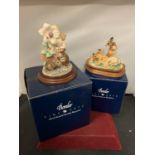 TWO LARGE BORDER FINE ARTS FIGURINES OF MICE ONE SIGNED AYRES AND THE OTHER ANNE WALL