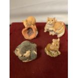 FOUR CERAMIC MOUSE FIGURINES