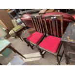 A PAIR OF MID 20TH CENTURY DINING CHAIRS AND CABRIOLE LEG TABLE