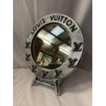 A CHROME LOUIS VUITTON DRESSING TABLE MIRROR D: 25CM