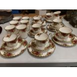 A SELECTION OF ROYAL ALBERT OLD COUNTRY ROSES TEA WARE TO INCLUDE SIX TRIOS, SIX COFFEE MUGS,