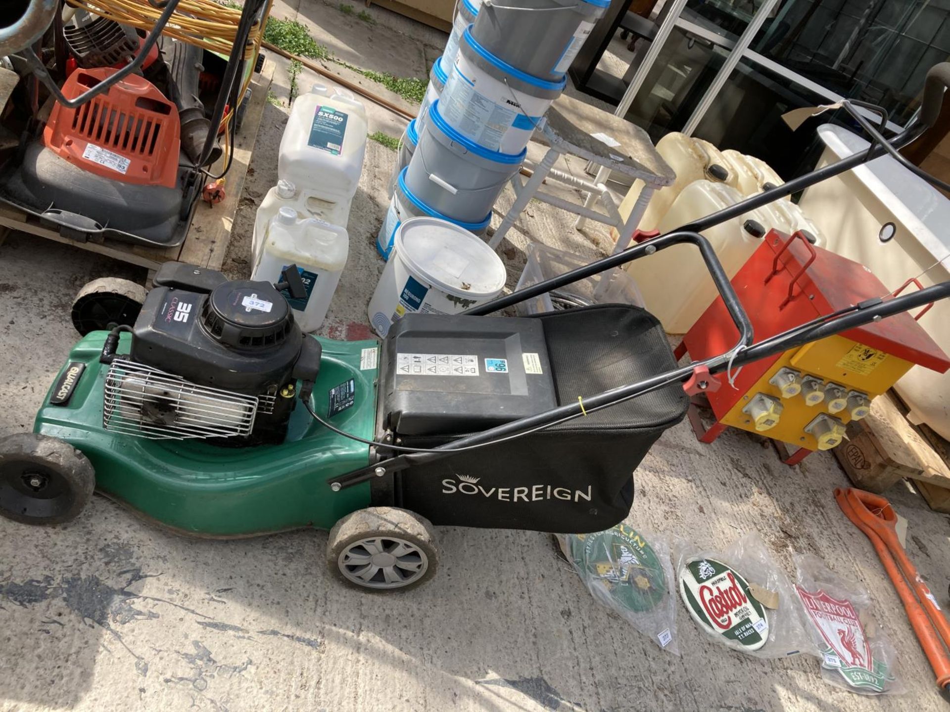 A QUALCAST 16 INCH PETROL LAWN MOWER BELIEVED WORKING BUT NO WARRANTY NO VAT