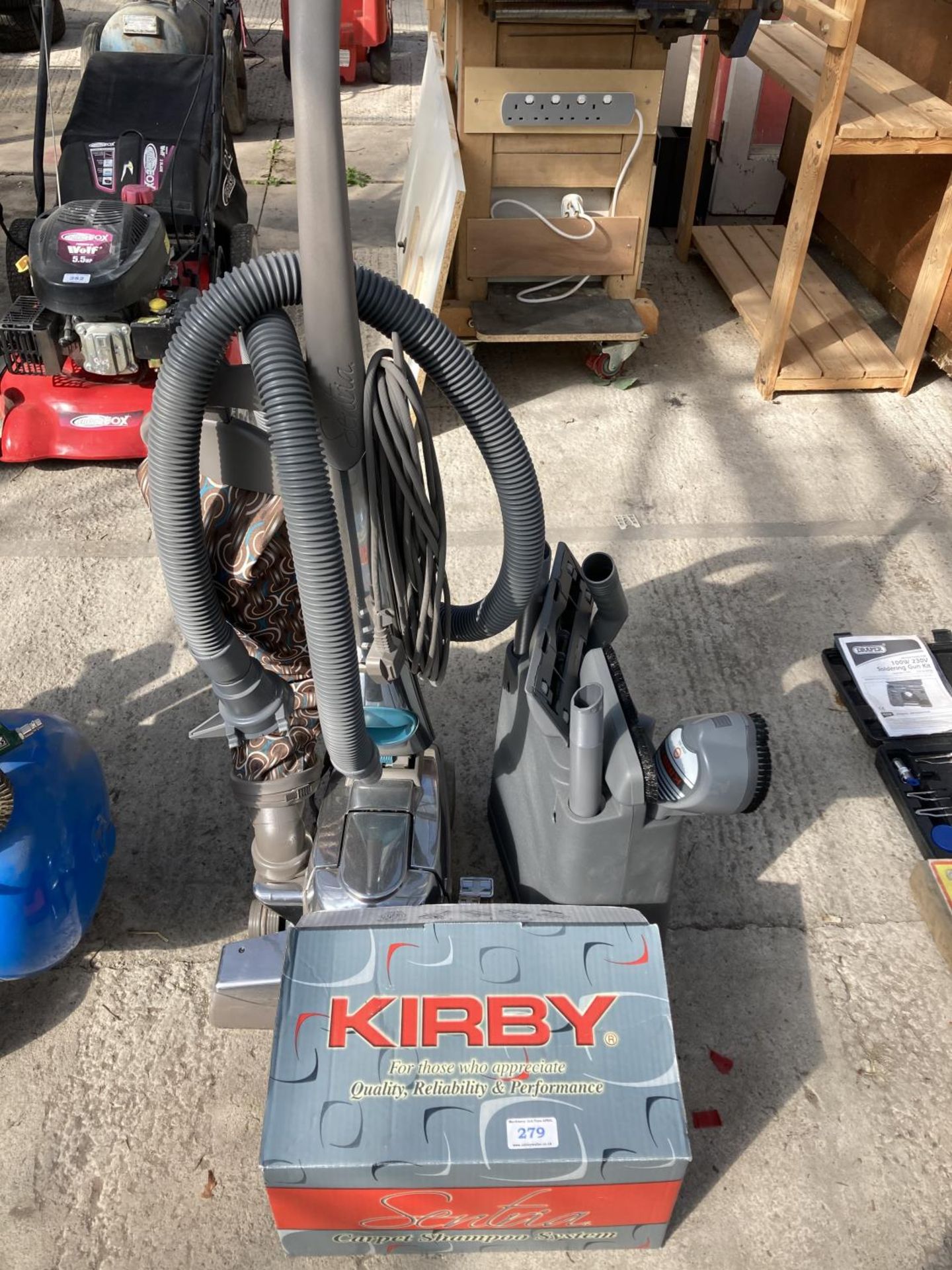 A KIRBY CLEANER AND ATTACHMENTS NO VAT