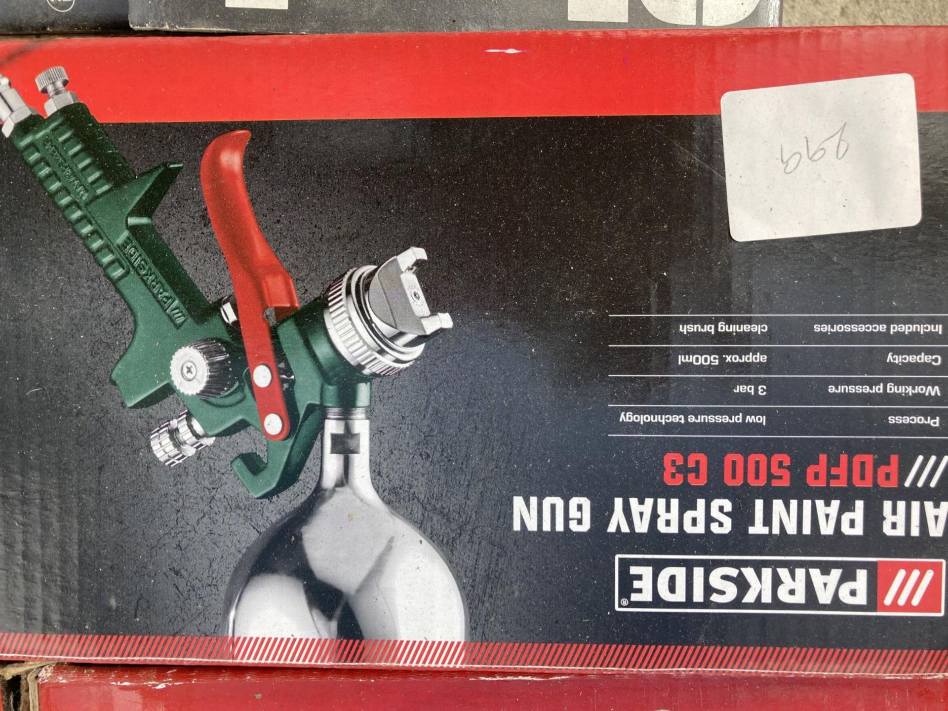 SIX BOXED POWER TOOL ITEMS TO INCLUDE A PARKSIDE SANDBLASTER GUN, CLARKE AIR SPRAY GUN, RECYCLING - Image 5 of 6